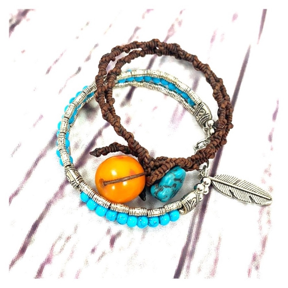 Bohemian Gypsy Tribal Turquoise Bracelets BUNDLE!!